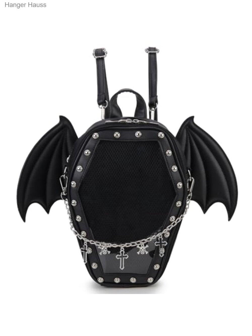Gothic Coffin Ita Bag Backpack Laser Pin Display Vegan Leather Anime Purse